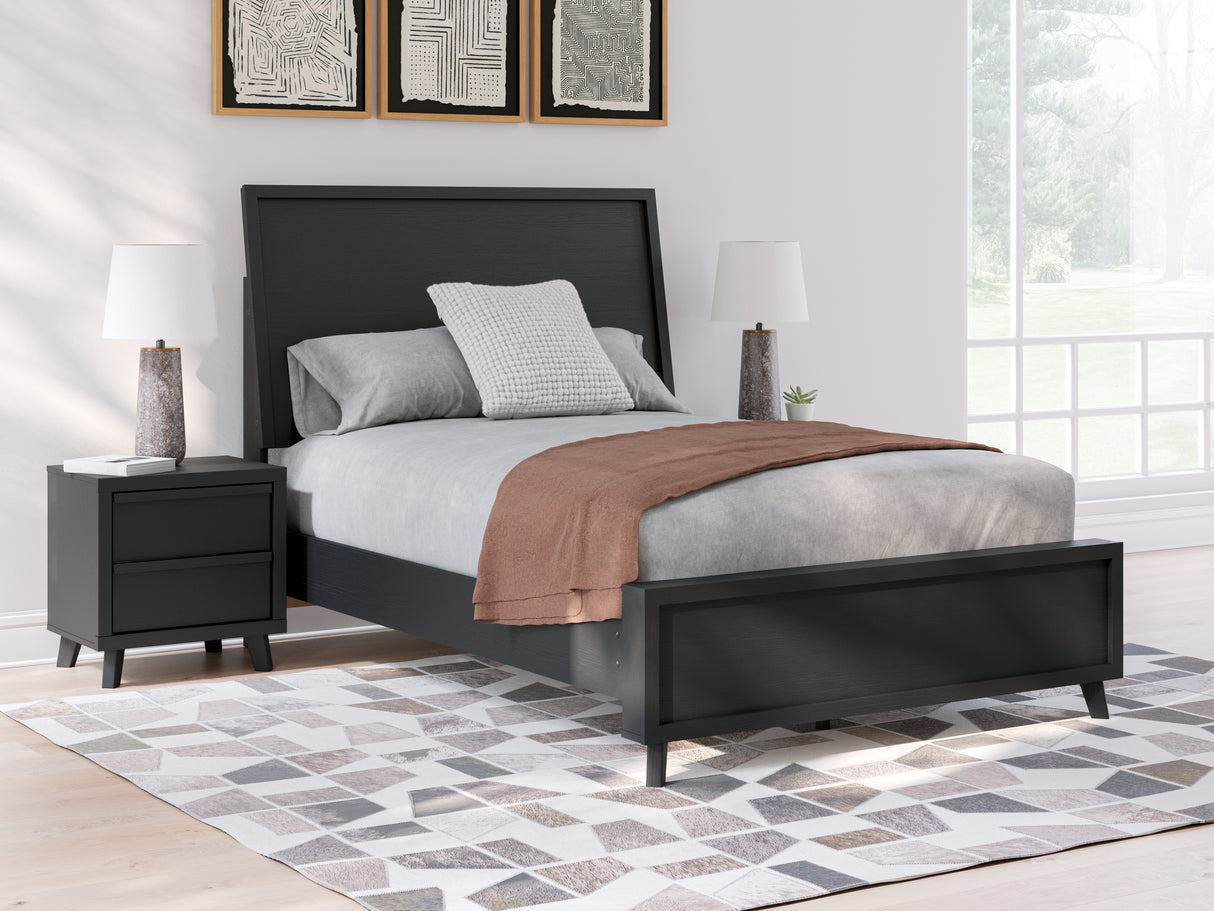 Danziar Full Panel Platform Bed, Dresser and Mirror