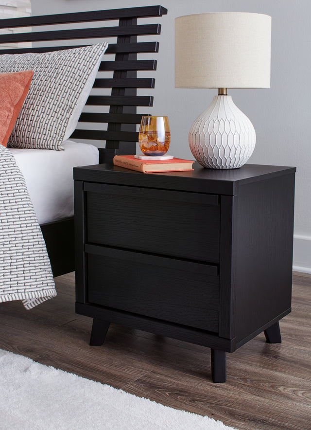 Furniture City Houma - Ashley Furniture - Danziar Nightstand - Two Drawer Night Stand / Black - B1013-92