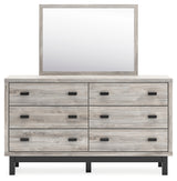 Vessalli Queen Panel Bed with Extensions, Dresser and Mirror