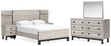 Vessalli Queen Panel Bed with Extensions, Dresser and Mirror