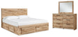 Furniture City Houma - Ashley Furniture - Hyanna King Panel Storage Bed with 2 Side Storage, Dresser and Mirror - King Panel Storage Bed with 2 Side Storage, Dresser and Mirror - B1050B45
