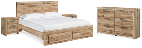 Furniture City Houma - Ashley Furniture - Hyanna King Panel Storage Bed, Dresser and 2 Nightstands - King Panel Storage Bed, Dresser and 2 Nightstands - B1050B40