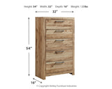 Hyanna King Panel Headboard, Dresser, Mirror and Chest