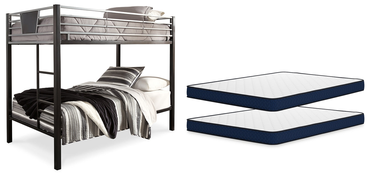 Furniture City Houma - Ashley Furniture - Dinsmore Twin over Twin Bunk Bed and 2 Mattresses - Twin over Twin Bunk Bed and 2 Mattresses - B106B9
