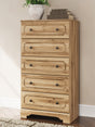 Furniture City Houma - Ashley Furniture - Aleaport Chest of Drawers - Five Drawer Chest / Warm Brown - PCB1075-46