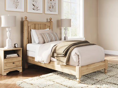 Furniture City Houma - Ashley Furniture - Aleaport Twin Panel Bed - Twin Panel Bed / Warm Brown - PCB1075B2