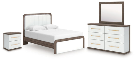 Furniture City Houma - Ashley Furniture - Kendanport Queen Upholstered Bed, Dresser, Mirror and Nightstand - Queen Upholstered Bed, Dresser, Mirror and Nightstand - PCB1108B10
