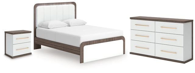 Furniture City Houma - Ashley Furniture - Kendanport Queen Upholstered Bed, Dresser and Nightstand - Queen Upholstered Bed, Dresser and Nightstand - PCB1108B9