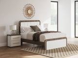 Furniture City Houma - Ashley Furniture - Kendanport Bedroom - Queen Upholstered Bed / White/Brown - PCB1108B7
