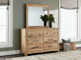 Furniture City Houma - Ashley Furniture - Makidern Dresser and Mirror - Dresser and Mirror / Tan - PCB1170B1