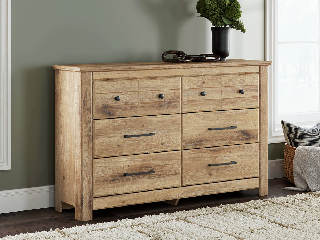 Furniture City Houma - Ashley Furniture - Makidern Dresser - Six Drawer Dresser / Tan - PCB1170-31