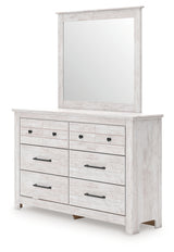 Makidern Queen Panel Storage Bed, Dresser and Mirror