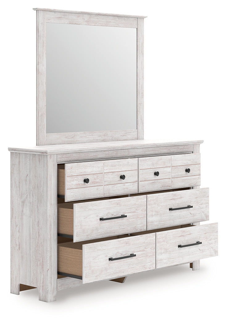 Makidern Queen Panel Storage Bed, Dresser and Mirror