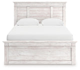 Makidern Queen Panel Bed with Storage, Dresser and Mirror