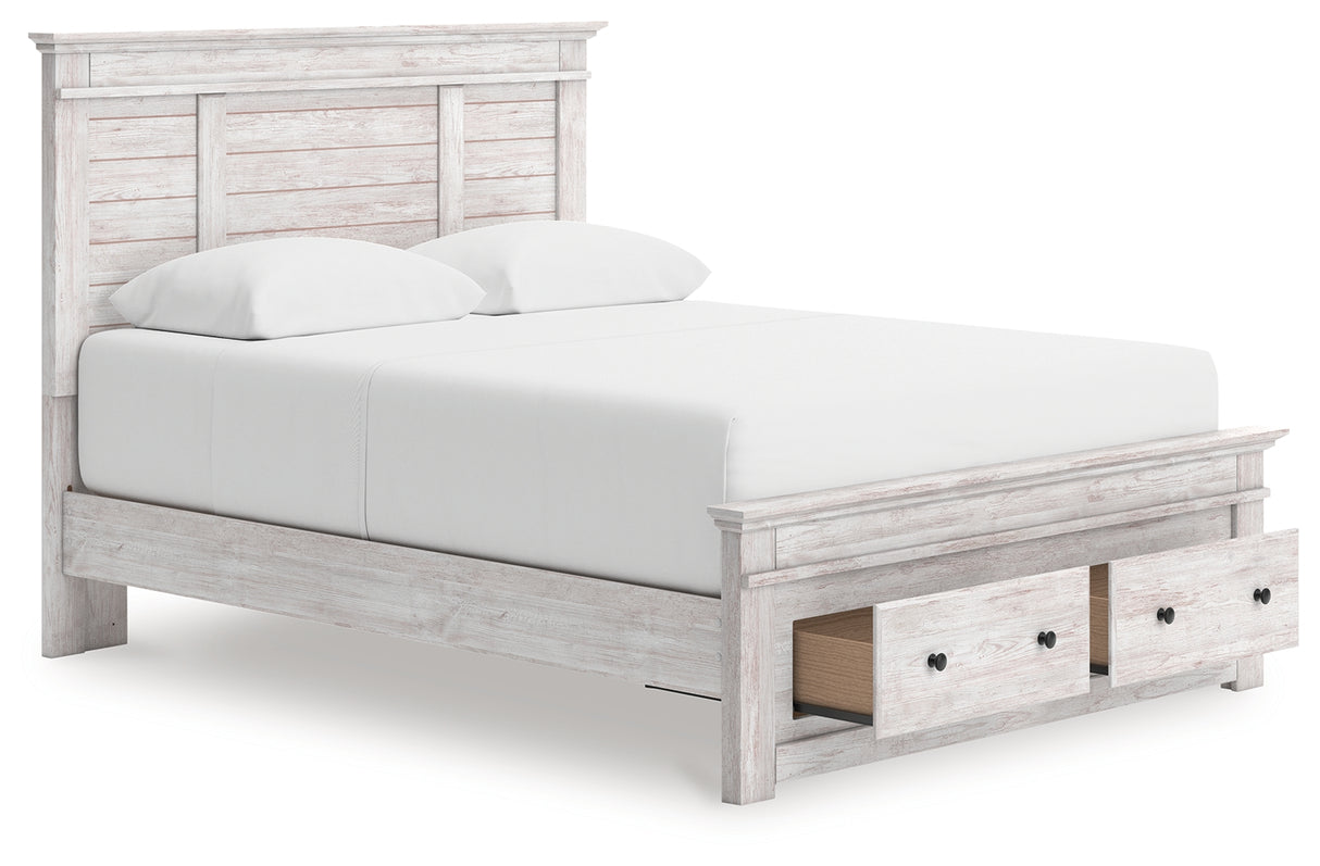 Makidern Queen Panel Storage Bed, Dresser and Mirror