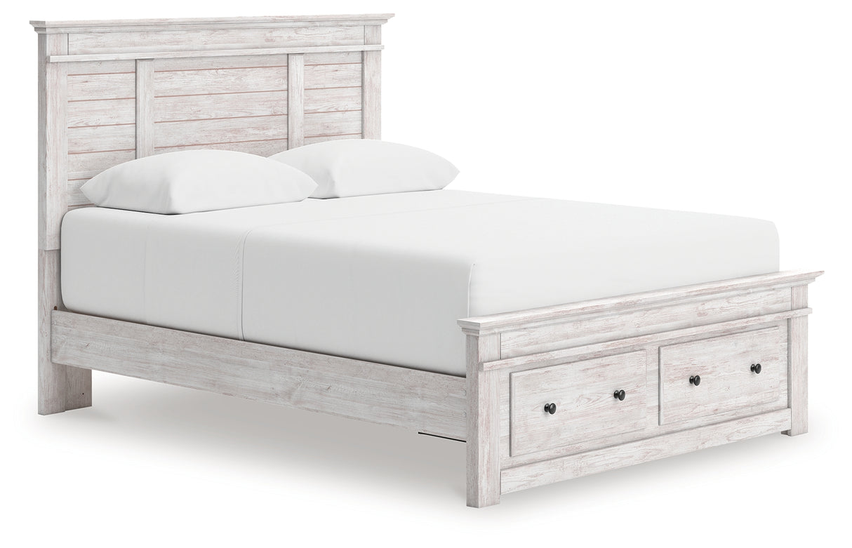 Makidern Queen Panel Storage Bed, Dresser and Mirror