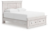 Makidern Queen Panel Storage Bed, Dresser and Mirror
