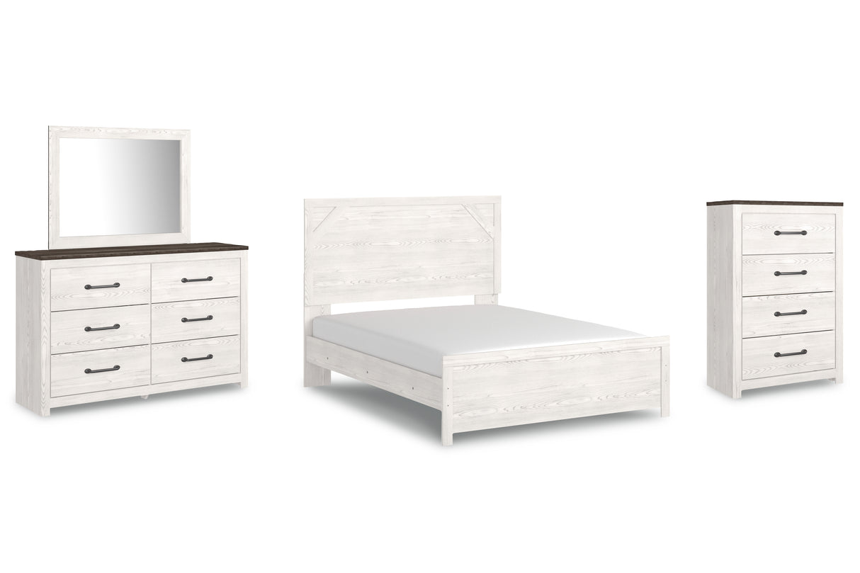 Furniture City Houma - Ashley Furniture - Gerridan Queen Panel Bed - Queen Panel Bed, Dresser, Mirror, and Chest / White - B1190B18