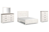 Furniture City Houma - Ashley Furniture - Gerridan Queen Panel Bed - Queen Panel Bed, Dresser, Mirror, and Chest / White - B1190B18