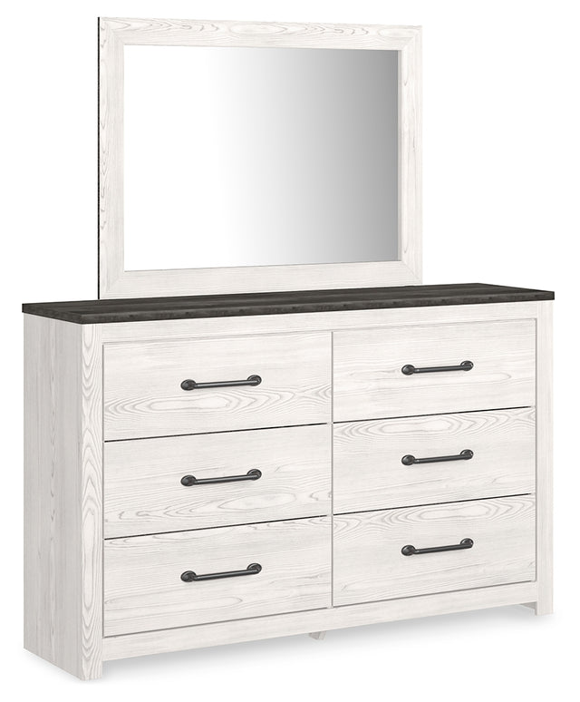Furniture City Houma - Ashley Furniture - Gerridan Queen Panel Bed with Dresser and Mirror, Chest and Nightstand - Queen Panel Bed with Dresser, Mirror, Chest and Nightstand / White/Gray - B1190B14