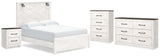 Furniture City Houma - Ashley Furniture - Gerridan Queen Panel Bed - Queen Panel Bed, Dresser, Chest and Nightstand / White/Gray - B1190B26