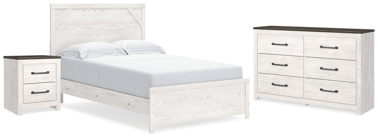 Furniture City Houma - Ashley Furniture - Gerridan Queen Panel Bed - Queen Panel Bed, Dresser and Nightstand / White/Gray - B1190B21