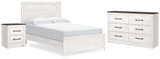 Furniture City Houma - Ashley Furniture - Gerridan Queen Panel Bed - Queen Panel Bed, Dresser and Nightstand / White/Gray - B1190B21