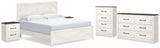 Furniture City Houma - Ashley Furniture - Gerridan King Panel Bed - King Panel Bed, Dresser, Chest and 2 Nightstands / White/Gray - B1190B27