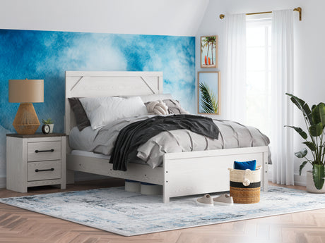 Furniture City Houma - Ashley Furniture - Gerridan Full Panel Bed - Full Panel Bed / White/Gray - B1190B4