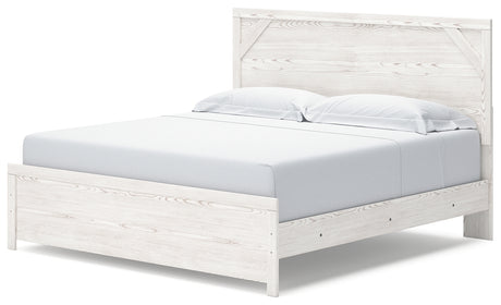 Furniture City Houma - Ashley Furniture - Gerridan King Panel Bed - King Panel Bed / White/Gray - B1190B3