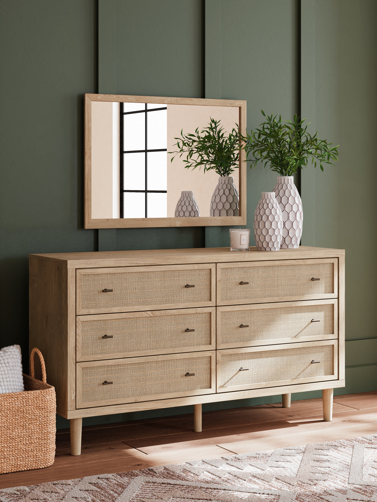 Cielden Twin Panel Bed, Dresser and Mirror