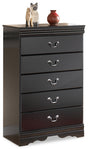 Furniture City Houma - Ashley Furniture - Huey Vineyard Chest of Drawers - Five Drawer Chest / Black - B128-46
