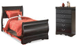 Furniture City Houma - Ashley Furniture - Huey Vineyard Twin Sleigh Bed and Chest - Twin Sleigh Bed and Chest - B128B39