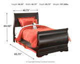Huey Vineyard Twin Sleigh Bed with Chest of Drawers and Nightstand