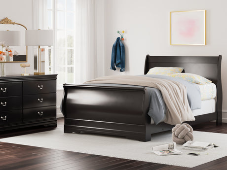 Furniture City Houma - Ashley Furniture - Huey Vineyard Full Sleigh Bed - Full Sleigh Bed / Black - B128B9