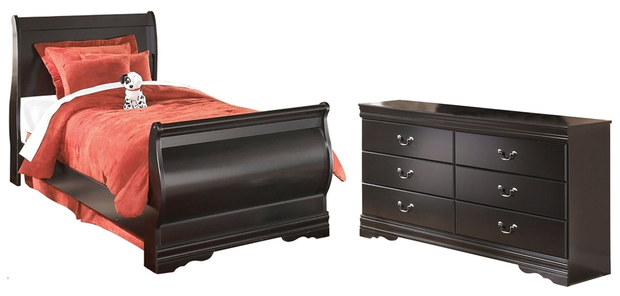 Furniture City Houma - Ashley Furniture - Huey Vineyard Twin Sleight Bed and Dresser - Twin Sleight Bed and Dresser - B128B43