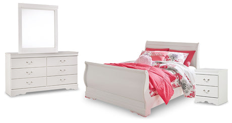 Furniture City Houma - Ashley Furniture - Anarasia Full Sleigh Bed with Dresser, Mirror and Nightstand - Full Sleigh Bed with Dresser, Mirror and Nightstand - B129B13