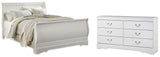 Furniture City Houma - Ashley Furniture - Anarasia Queen Sleigh Bed and Dresser - Queen Sleigh Bed and Dresser / White - B129B24