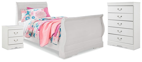 Furniture City Houma - Ashley Furniture - Anarasia Twin Sleigh Bed, Chest and Nightstand - Twin Sleigh Bed, Chest and Nightstand - B129B25