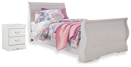 Furniture City Houma - Ashley Furniture - Anarasia Twin Sleigh Bed with Nightstand - Twin Sleigh Bed with Nightstand - B129B11