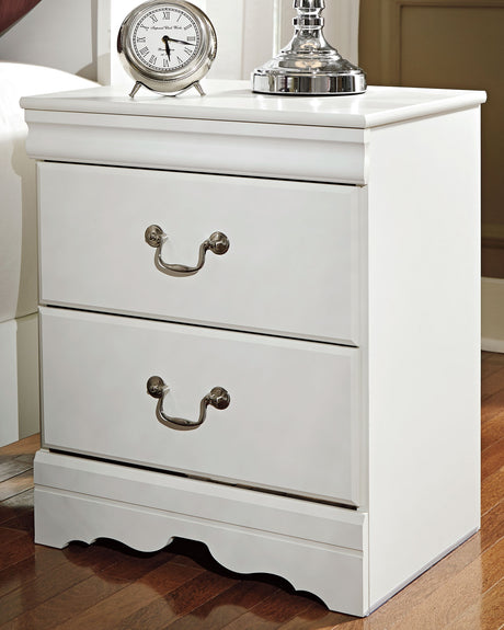 Furniture City Houma - Ashley Furniture - Anarasia Bedroom - Two Drawer Night Stand / White - B129-92