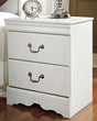 Furniture City Houma - Ashley Furniture - Anarasia Bedroom - Two Drawer Night Stand / White - B129-92