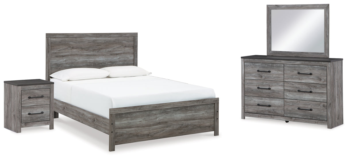 Furniture City Houma - Ashley Furniture - Bronyan Queen Panel Bed - Queen Panel Bed, Dresser, Mirror and Nightstand / Dark Gray - B1290B5