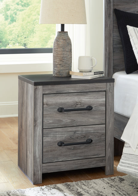 Furniture City Houma - Ashley Furniture - Bronyan Nightstand - Two Drawer Night Stand / Dark Gray - B1290-92