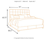 Dolante Queen Upholstered Bed with Chest of Drawers and Nightstand