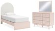 Furniture City Houma - Ashley Furniture - Wistenpine Twin Upholstered Panel Bed, Dresser and Mirror - Twin Upholstered Panel Bed, Dresser and Mirror - B1323B2