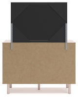 Wistenpine Full Upholstered Panel Bed, Dresser and Mirror