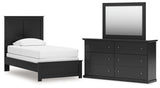 Maribel Twin Panel Bed, Dresser and Mirror