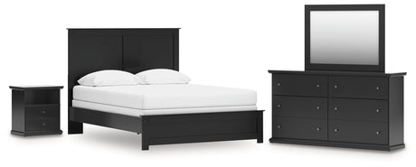 Maribel Queen Panel Bed with Dresser, Mirror and Nightstand