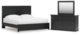 Maribel King Panel Bed with Dresser and Mirror